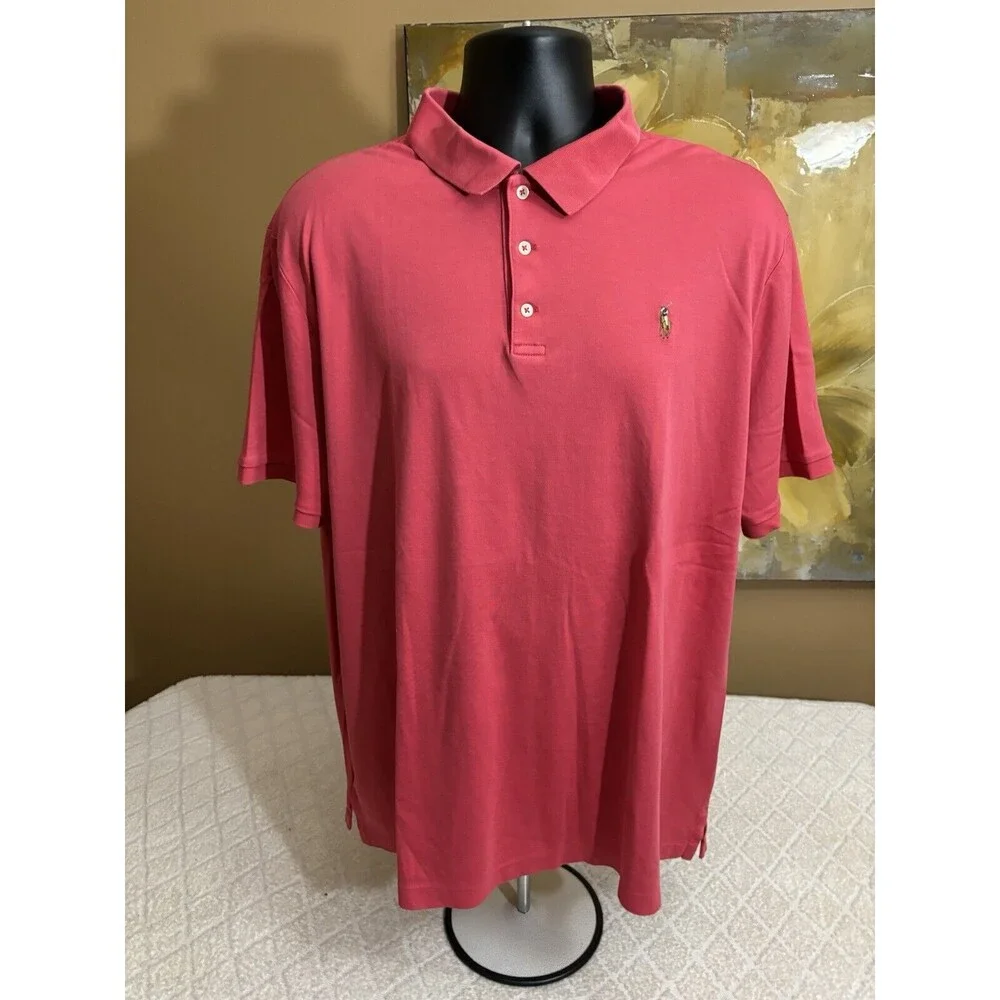Ralph Lauren Polo Classic Fit Mens Collared Salmon Polo Size 2XL